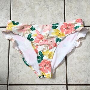 Unbranded Floral Ruffle Criss Cross Bikini Bottoms Swimwear Women's XL